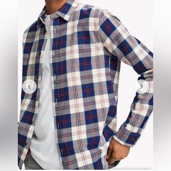 Scotch and Soda Checked Shirt with Spread Collar L - Picture 2 of 7